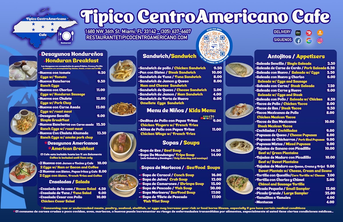 Tipico Centroamericano Cafe Menu - Image 2
